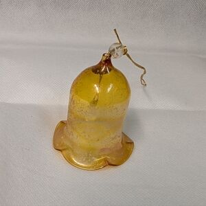Vintage Golden Glass Bell Ornament